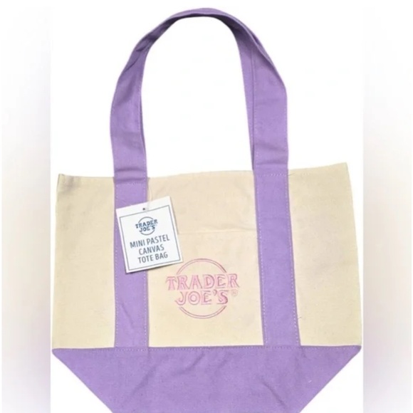 Trader Joe’s Handbags - 2026 Trader Joe’s Mini Tote - Purple White